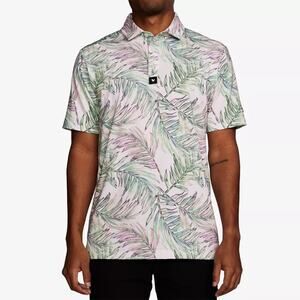 Bad Birdie Incognito Polo Golf Tropical Palm Leaf Size Large